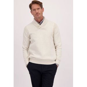 Ecru gebreide trui met sjaalkraag