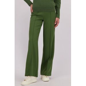 Wijde groene broek met elastische taille