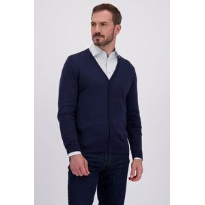 Fijn gebreide blauwe cardigan