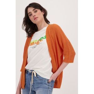 Oranje gebreide cardigan