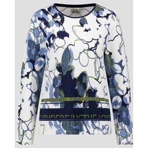 Wit T-shirt met blauwe print