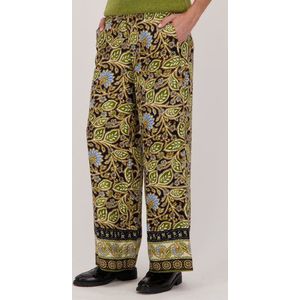 Wijde broek met bladerprint