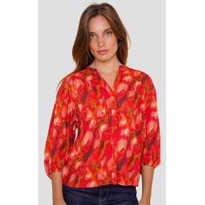 Roze blouse met abstracte print