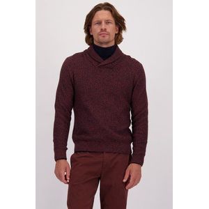 Bordeaux gemêleerde trui met sjaalkraag