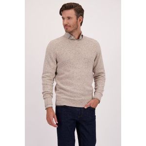 Beige trui met spikkels en ronde hals