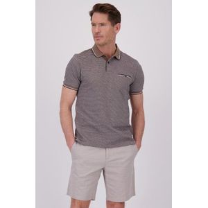 Bruin-blauw gestreepte polo