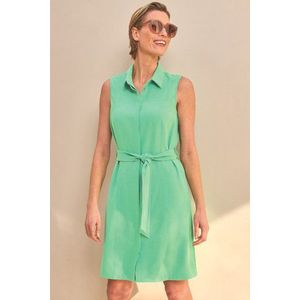 Groen kleedje zonder mouwen