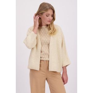 Beige cardigan met driekwartmouwen