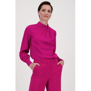 Fuchsia blouse met zijdelook