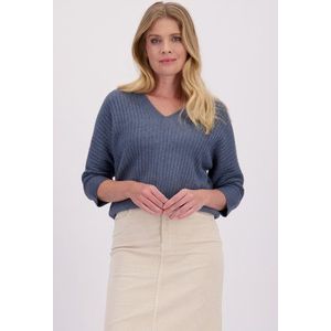Blauwe trui met 3/4 mouwen