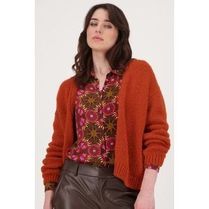 Oranje gebreide cardigan