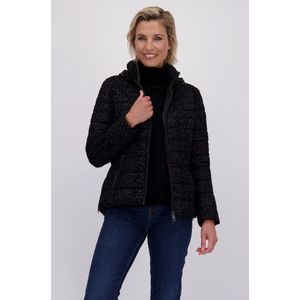 Zwarte regenjas met print en afneembare kap