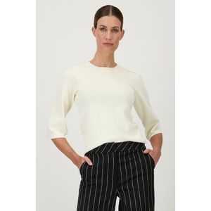 Ecru trui met ronde hals