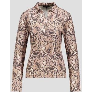 Bruine polo met print