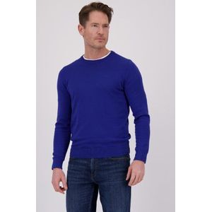 Blauwe trui met ronde hals