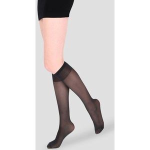 Zwarte kniekousen - 15 den - 2 paar