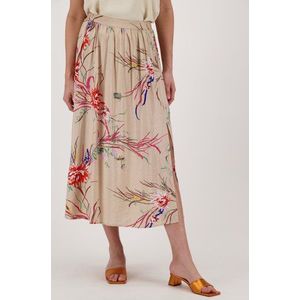 Lange rok met split en bloemenprint