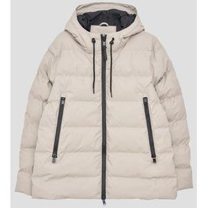 Grijsbeige gewatteerde regenjas