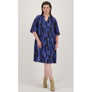 Blauw midi kleedje met print
