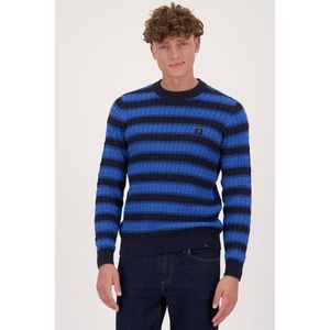 Blauwe gestreepte trui
