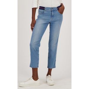 Blauwe jeans met elastische taile - 7/8 lengte