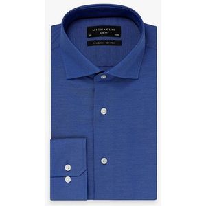 Blauw hemd met textuur - Slim fit