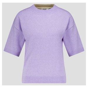 Colorblock trui in lila en lichtgeel