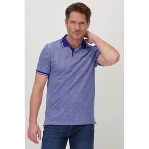 Blauwe polo met print
