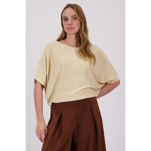 Beige trui met korte vleermuismouwen