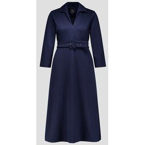 Navy midikleedje met riem