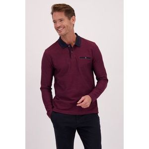 Bordeaux polo met lange mouwen