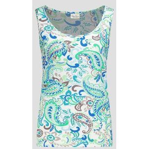 Wit topje met paisley- en bloemenprint