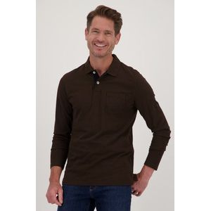 Donkerbruine polo met lange mouwen