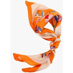 Fijn oranje sjaaltje met bloemenprint