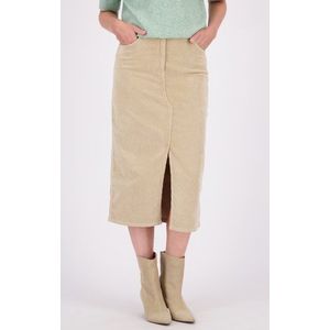 Donkerbeige corduroy midirok