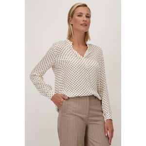 Ecru blouse met zwarte stippen