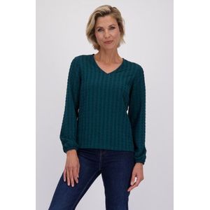 Donkergroene blouse met V-hals