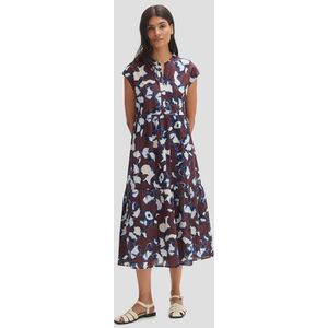 Lang bordeaux kleedje met print