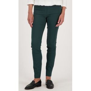 Donkergroene stretchbroek met elastische taille