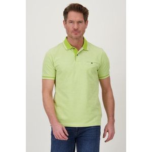 Groen gemêleerde polo met borstzak