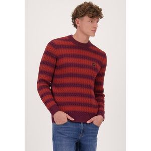 Roestbruine gestreepte trui