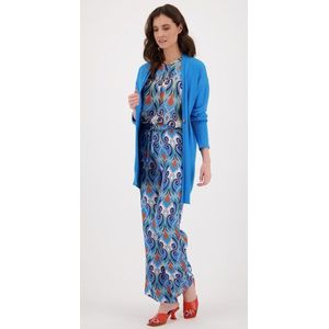 Lange blauwe cardigan