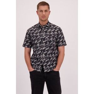 Donkerblauw hemd korte mouw - Regular fit