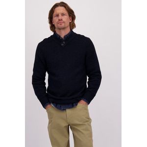 Blauwe trui met V-hals