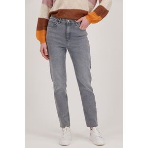 Lichtgrijze high-waist jeans - 7/8 lengte