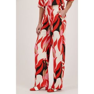 Wijde geprinte broek met satin look