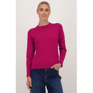 Fijn fuchsia truitje met ronde hals