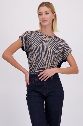 MORE & MORE Shirt  beige / marine / wit