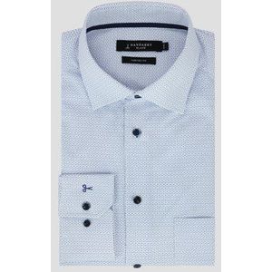 Wit hemd met groen-blauwe print