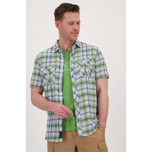Groen geruit hemd met cargozakken - Regular fit